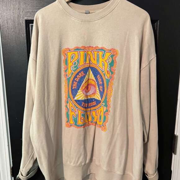 Tops - Womens Oversized Pink Floyd Cream Multi Sweatshirt XXL
